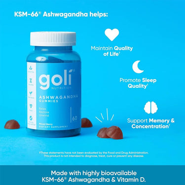 Goli Ashwagandha Gummy Vitamins - 60 Ct Goli - Conners Clinic